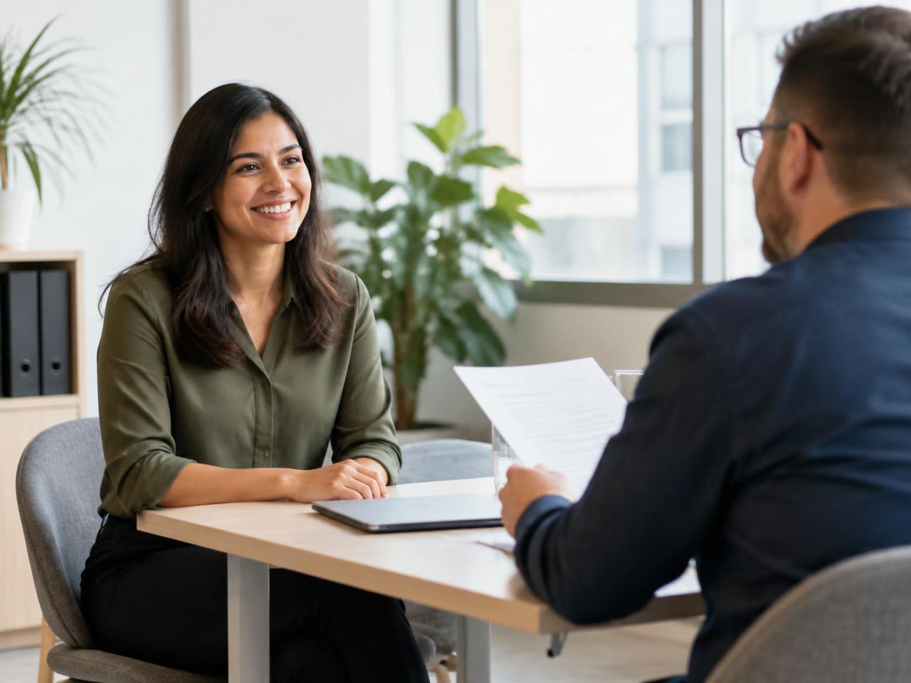Entrevista de trabajo en una oficina